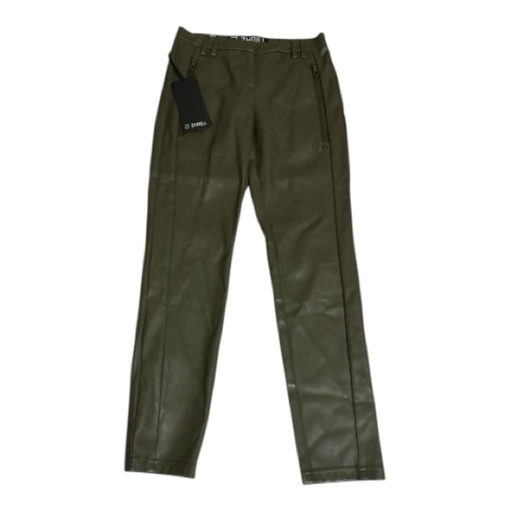 Zhrill Chiara Olive Faux Leather Pants Size 26 NWT